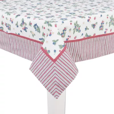 Clayre & Eef Tischdecke mit Beerenmuster 150x150cm