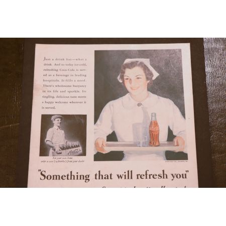 Seltenes original Werbeblatt für populären Softdrink