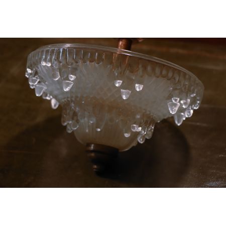 Vintage Deckenleuchte aus Glas, feines Tropfen Design