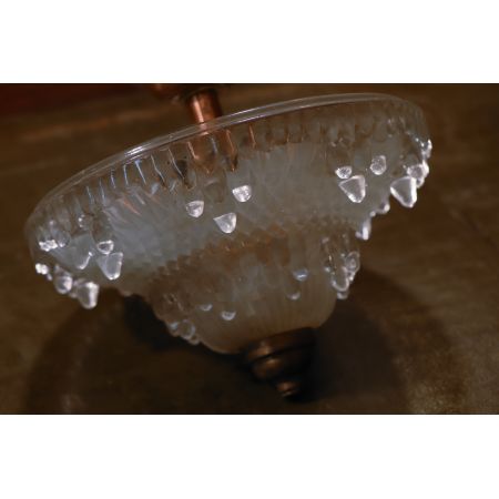 Vintage Deckenleuchte aus Glas, feines Tropfen Design