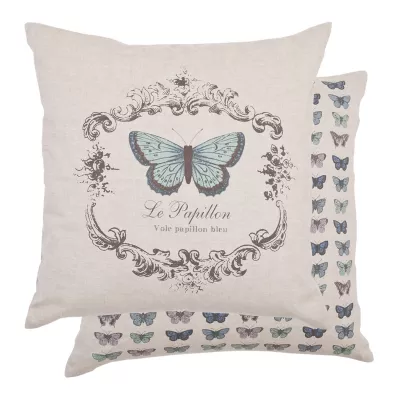 Clayre & Eef Kissenhülle Vole Papillon Bleu ca. 50 x 50 cm