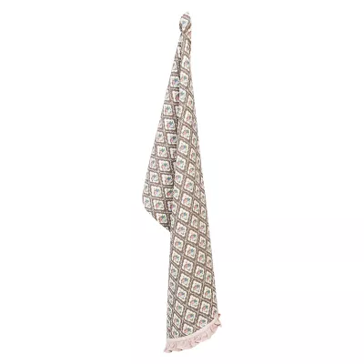 Clayre & Eef Geschirrtuch Rüsche Rosen Rosa Serie Vintage Rose ca. 50 x 85 cm