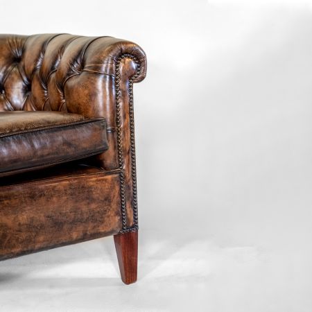 "Victorian Club" 2-Sitzer Original englisches Chesterfield Sofa Sofort Lieferbar