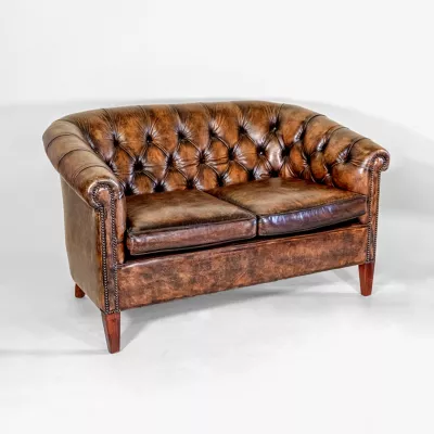 "Victorian Club" 2-Sitzer Original englisches Chesterfield Sofa Sofort Lieferbar