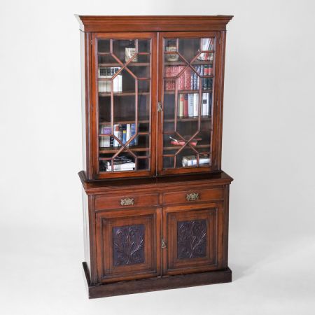 Zweitüriger Bücherschrank, Victorian Two Door Bookcase mit Regency Verglasung, Vitrinenschrank