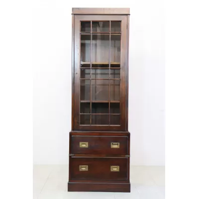 Maritimer Campaign Stil Bücherschrank / Bookcase in Mahagoni - sofort lieferbar