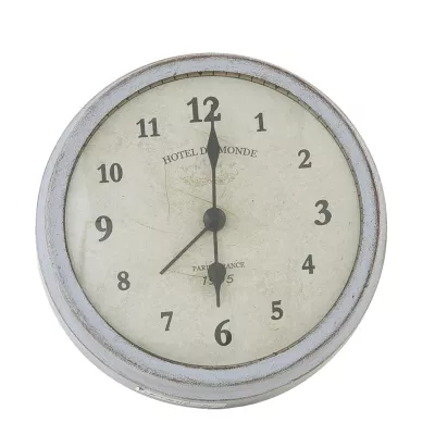 Clayre & Eef Wanduhr Rund "Hotel Du Monde Paris" Ø 11,5 cm
