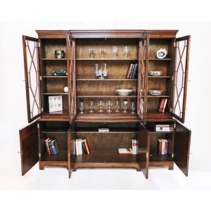 Prachtvolles Breakfront bookcase / Bücherschrank mit Regency Verglasung
