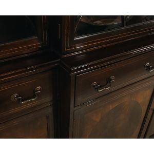 Antikes Breakfront Bookcase mit interessanten Intarsien, Massivholz, in Mahagoni, ca. 1900