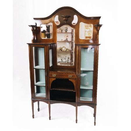 Display Cabinet Edwardian, Vitrine mit Spiegel, Showcase,