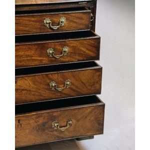 Antiker Bureau Sekretär aus massivem Mahagoni, klappbare Kommode, kleiner Schreibtisch