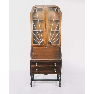 Antiker Sekretär / Bureau Bookcase in massiver Eiche