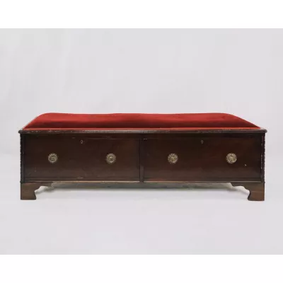 Mahagoni Truhe / Kommode mit Sitzfläche, original Edwardian
