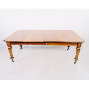 Großer antiker Esstisch auf Rollen, Mahagoni, ca. 19. Jahrhundert