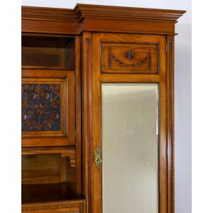 Viktorianischer Massivholz Kleiderschrank Antik Herrenschrank Wohnzimmerschrank