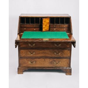 Antiker Bureau Sekretär aus massivem Mahagoni, klappbare Kommode, kleiner Schreibtisch