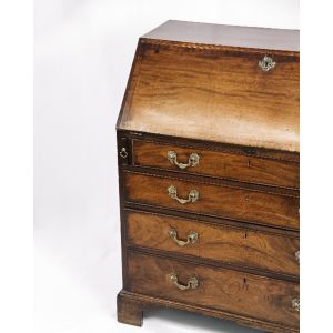 Antiker Bureau Sekretär aus massivem Mahagoni, klappbare Kommode, kleiner Schreibtisch