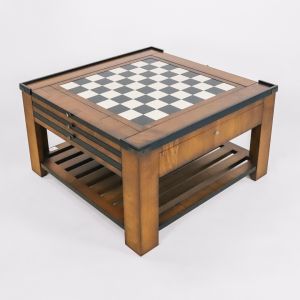 Quadratischer Spieltisch / Game Table "Addison", in Mahagoni, mit austauschbaren Spielbrettern - sofort lieferbar