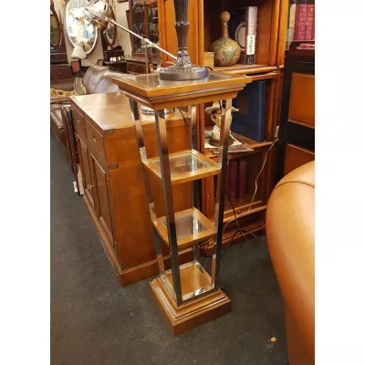 "Inox" Etagere aus Edelstahl, Holz und Glas Sofort Lieferbar