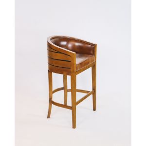 Art Deco Barhocker massives Mahagoniholz