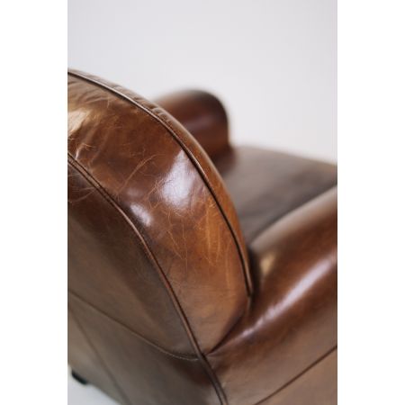 Französischer Clubsessel "Claude", Vintage braun - sofort lieferbar