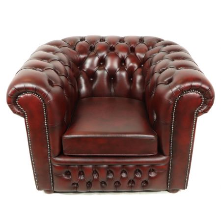 Chesterfield Sessel "London Classic" in Birch Antique Red