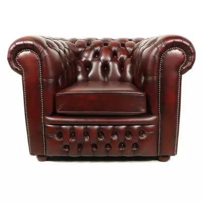 Chesterfield Sessel "London Classic" in Birch Antique Red