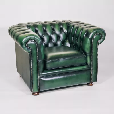 Chesterfield Sessel "Austin" in Birch Antique Green Leder - sofort lieferbar