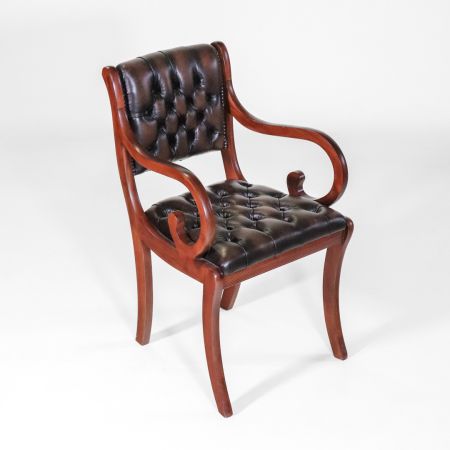 Chesterfield Esszimmerstuhl "Canterbury Carver Chair" in Birch Antique Tan - sofort lieferbar