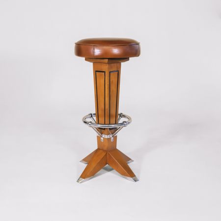 Art Déco "Nautic" Barhocker Braun