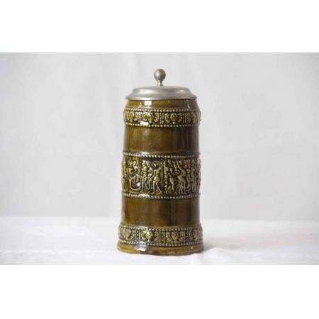 Bierkrug Zinndeckel France 