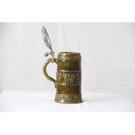 Bierkrug Zinndeckel France 