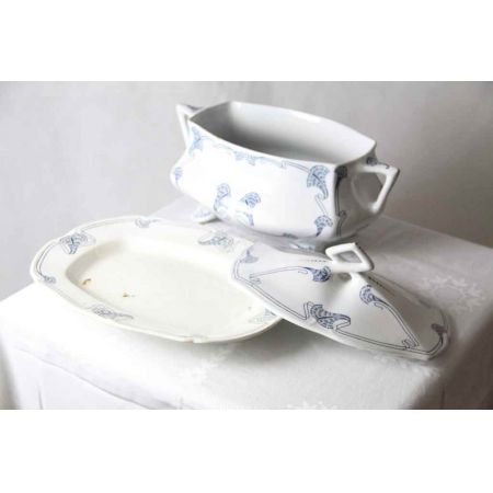 Terine France mit Teller Antik 