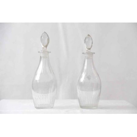 Paar Karaffen wein Sherry Kristal France Antik 