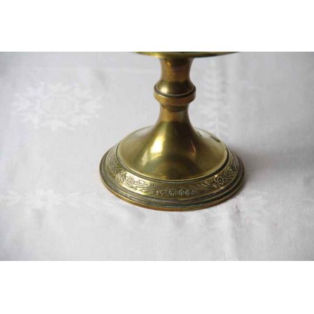 MessingSchale / Kristalglaseinsatz Antik France 