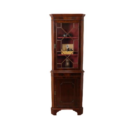 Schöner Eckschrank mit verglaster Schranktür, Regency Stil