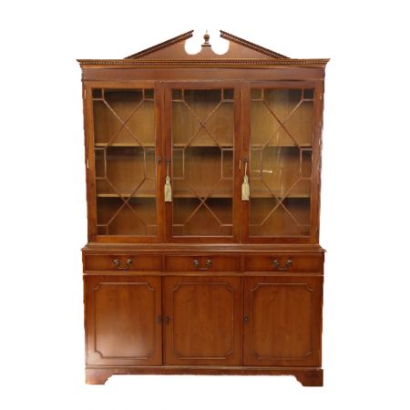 Elegante Regency Bookcase/ Vitrine aus Eibenholz