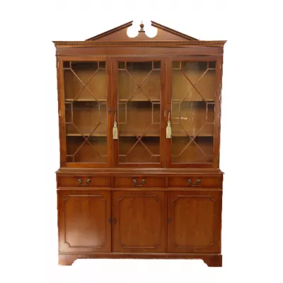 Elegante Regency Bookcase/ Vitrine aus Eibenholz