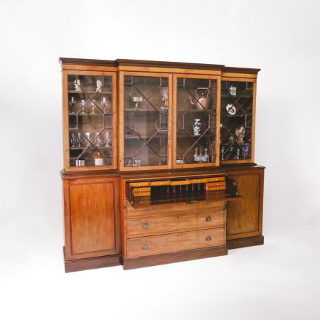 Viktorianischer Breakfront Bücherschrank