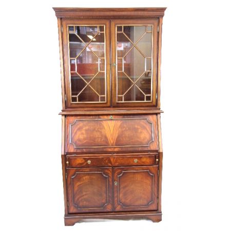 Mahagoni Aufsatzsekretär mit Regency Verglasung
