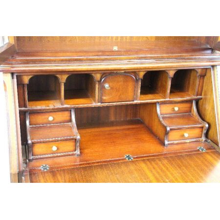 Mahagoni Aufsatzsekretär mit Regency Verglasung