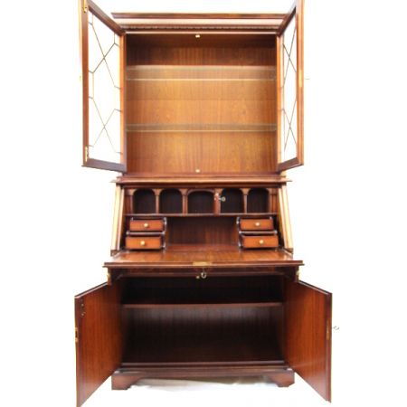 Mahagoni Aufsatzsekretär mit Regency Verglasung