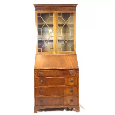 Bureau Bookcase Mahagoni Massiv mit Original Patina