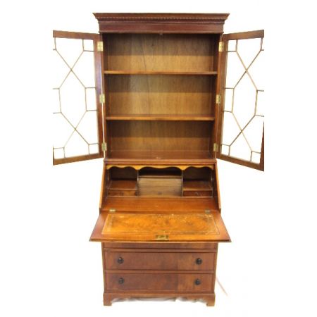 Bureau Bookcase Mahagoni Massiv mit Original Patina