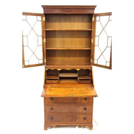 Bureau Bookcase Mahagoni Massiv mit Original Patina