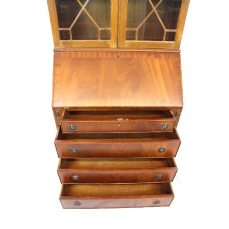 Bureau Bookcase Mahagoni Massiv mit Original Patina