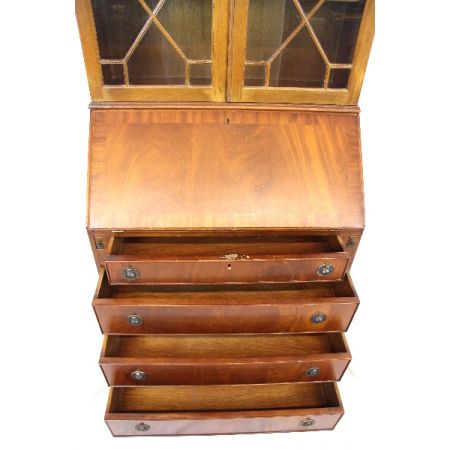Bureau Bookcase Mahagoni Massiv mit Original Patina