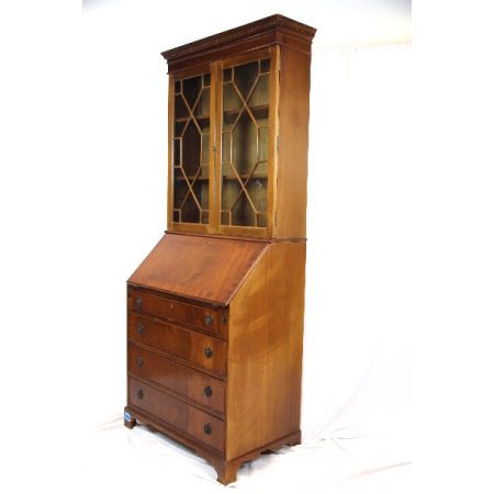 Bureau Bookcase Mahagoni Massiv mit Original Patina