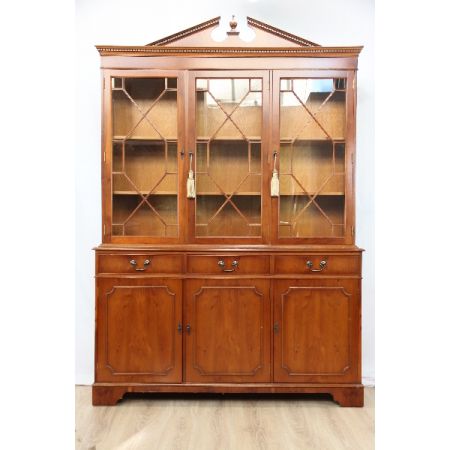 Elegante Regency Style Bookcase, Vitrine aus Eibenholz