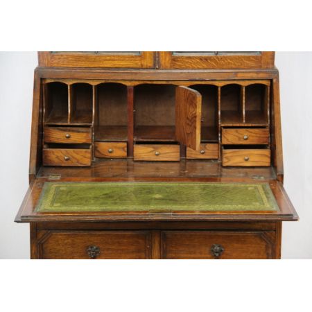 Aufsatz Sekretär Eiche Massivholz Jacobean Style England 1910